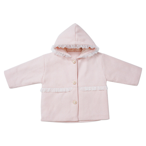 Μοντέρνο παιδικό παλτό με κουμπιά και βολάν
