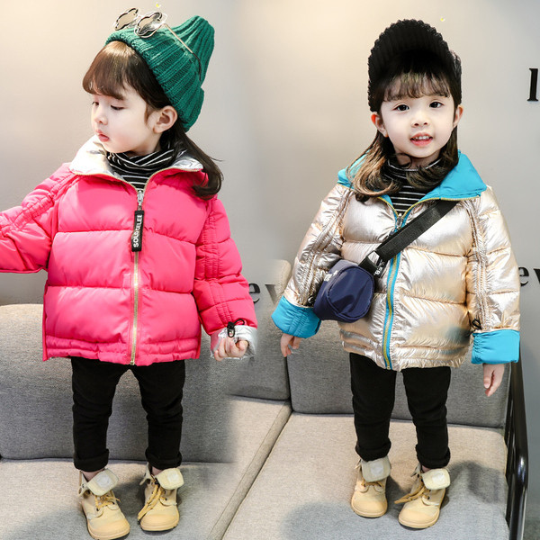 Dječja jakna na dvostruko kopčanje s patentnim zatvaračem za djevojčice