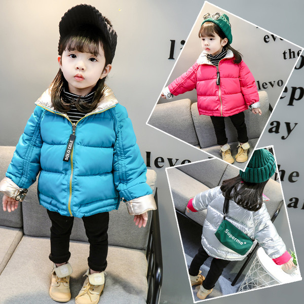 Dječja jakna na dvostruko kopčanje s patentnim zatvaračem za djevojčice