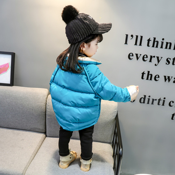 Dječja jakna na dvostruko kopčanje s patentnim zatvaračem za djevojčice