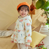 Καθημερινό παιδικό μπουφάν για κορίτσια με κουκούλα και διαφορετικά σχέδια