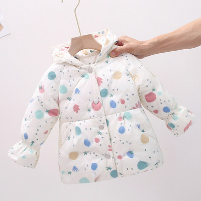 Καθημερινό παιδικό μπουφάν για κορίτσια με κουκούλα και διαφορετικά σχέδια