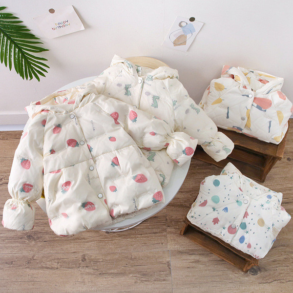 Καθημερινό παιδικό μπουφάν για κορίτσια με κουκούλα και διαφορετικά σχέδια