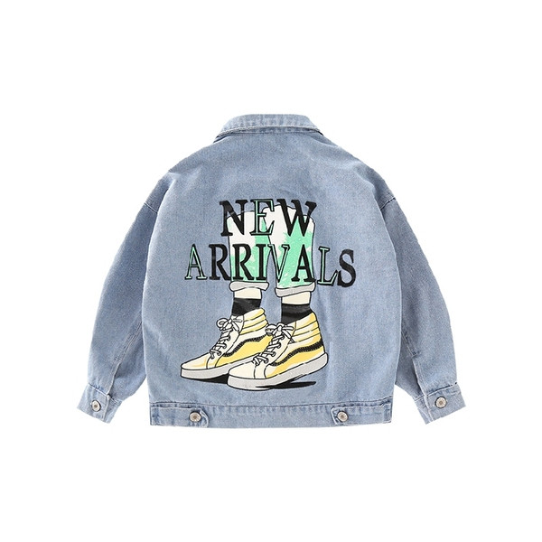 Värvilise aplikatsiooniga teksajakk tüdrukutele