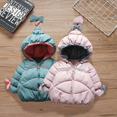 Uus mudel laste jope - tüdrukutele kapuutsiga ja paelaga