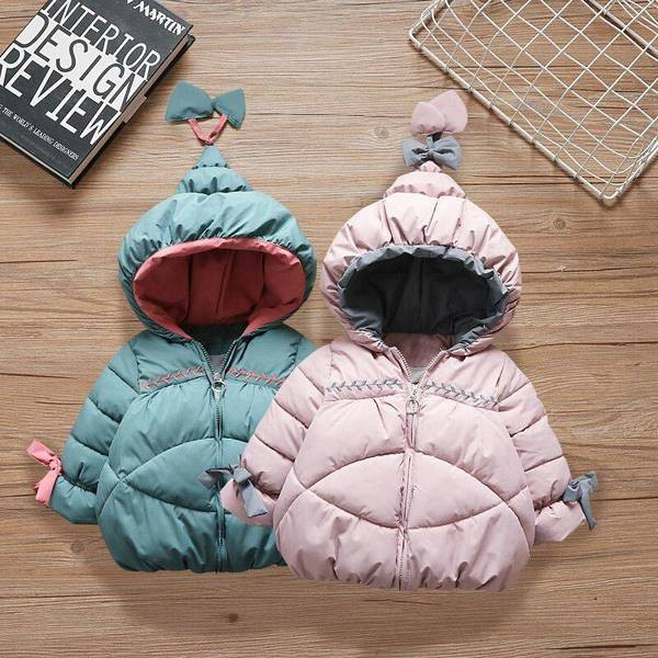 Uus mudel laste jope - tüdrukutele kapuutsiga ja paelaga