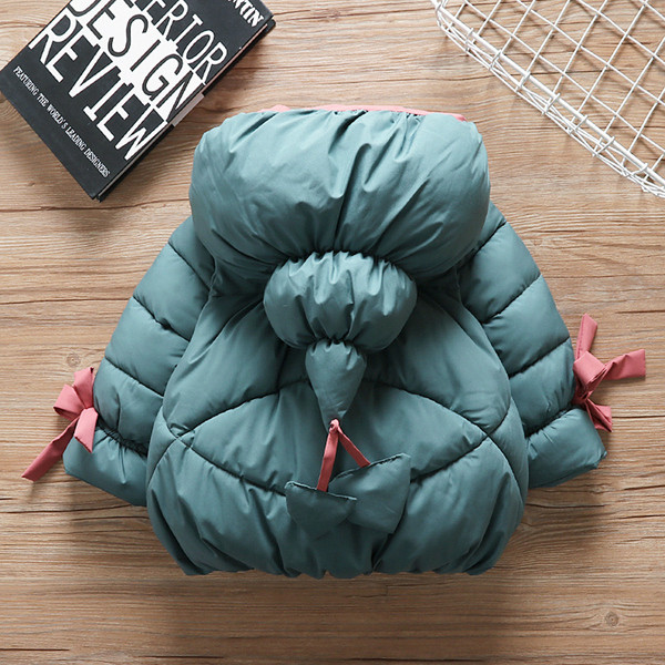 Uus mudel laste jope - tüdrukutele kapuutsiga ja paelaga