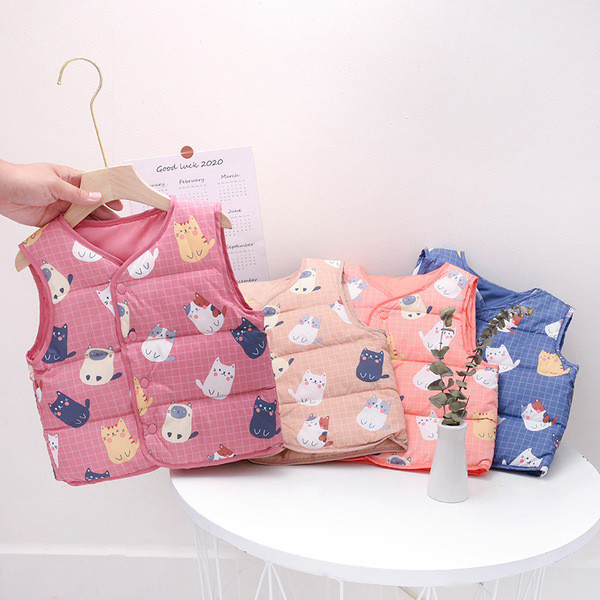 Παιδικό γιλέκο για αγόρια ή κορίτσια με κουμπιά και χρωματιστό μοτίβο