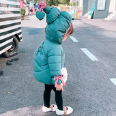 Talvine polsterdatud paeltega jope tüdrukutele