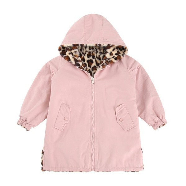 Νέο μοντέλο παιδικό μπουφάν διπλής όψης για κορίτσια με τρισδιάστατα στοιχεία στην κουκούλα