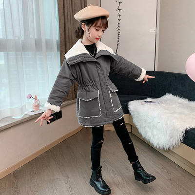 Pehme voodri ja taskuga lastemantel tüdrukutele