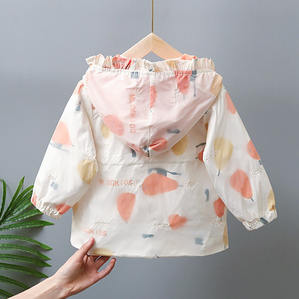 Uue mudeli sügisene laste jope tüdrukutele - kapuutsiga