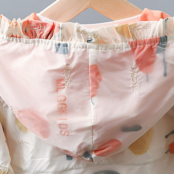 Uue mudeli sügisene laste jope tüdrukutele - kapuutsiga