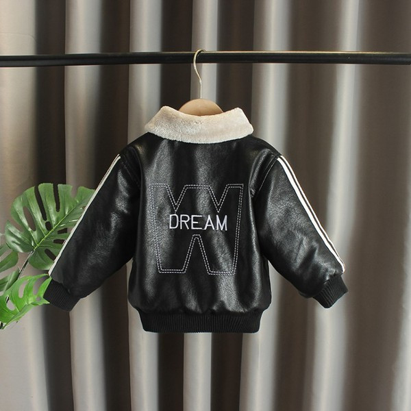 Pehme voodri ja taskutega laste nahktagi poistele