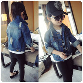 Uue mudeli kevad-sügis teksajakk tüdrukutele