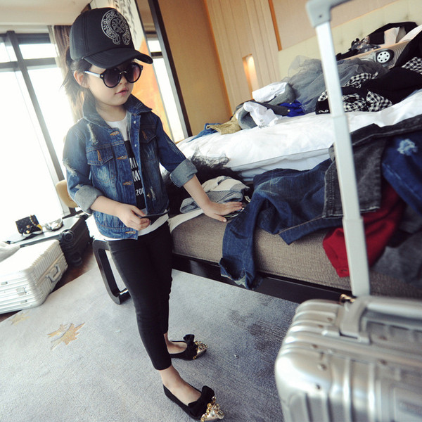 Uue mudeli kevad-sügis teksajakk tüdrukutele