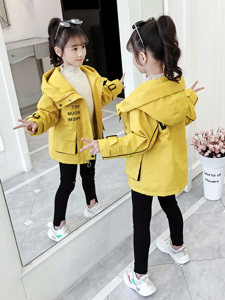 Φθινοπωρινό παιδικό μπουφάν για κορίτσια με κουκούλα