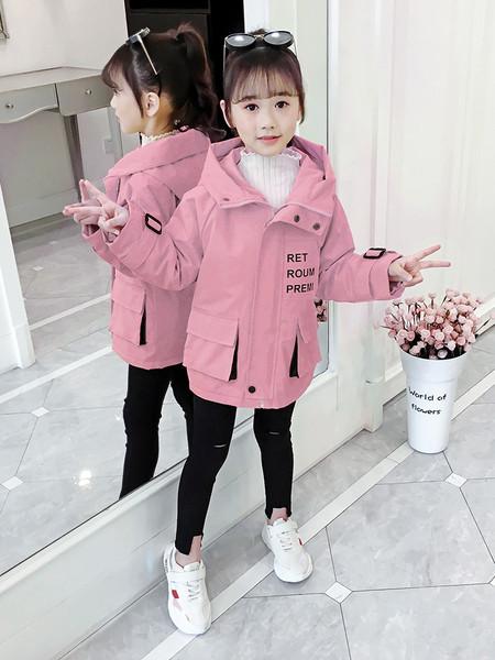 Φθινοπωρινό παιδικό μπουφάν για κορίτσια με κουκούλα