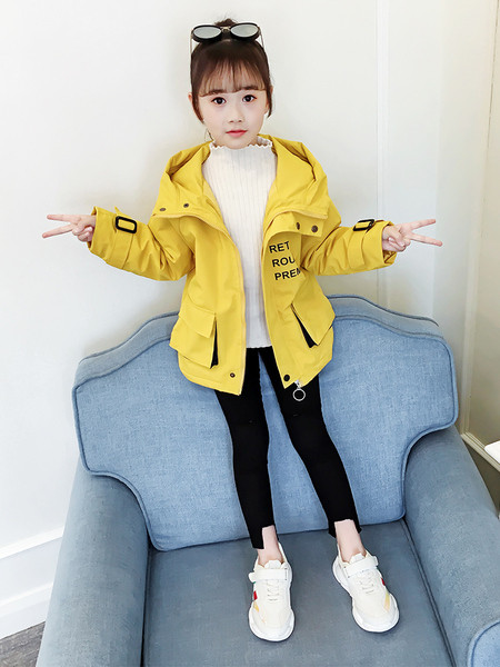 Φθινοπωρινό παιδικό μπουφάν για κορίτσια με κουκούλα