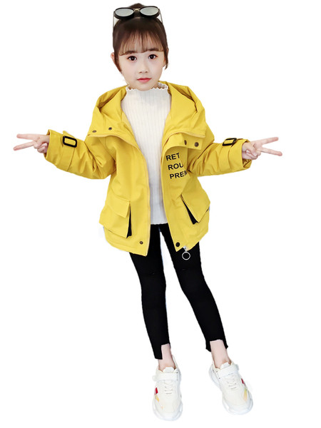 Φθινοπωρινό παιδικό μπουφάν για κορίτσια με κουκούλα