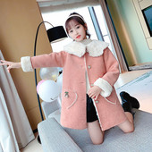 Pehme voodri ja taskuga lastemantel tüdrukutele