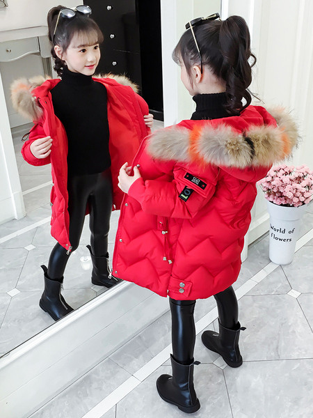 Talvine laste pikk sulekraega jakk