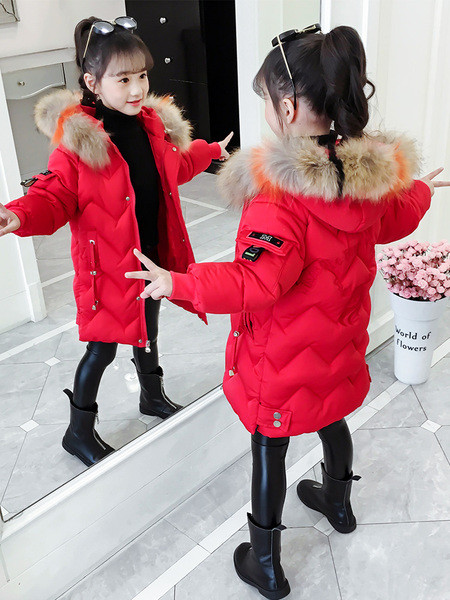 Talvine laste pikk sulekraega jakk