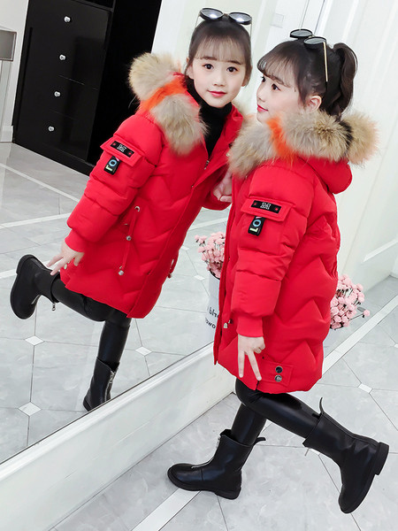 Talvine laste pikk sulekraega jakk