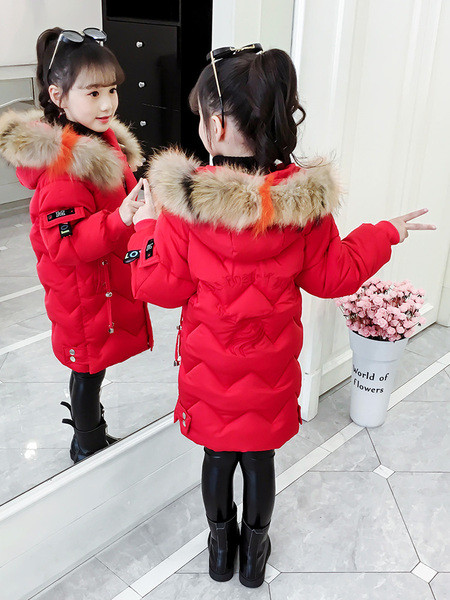 Talvine laste pikk sulekraega jakk