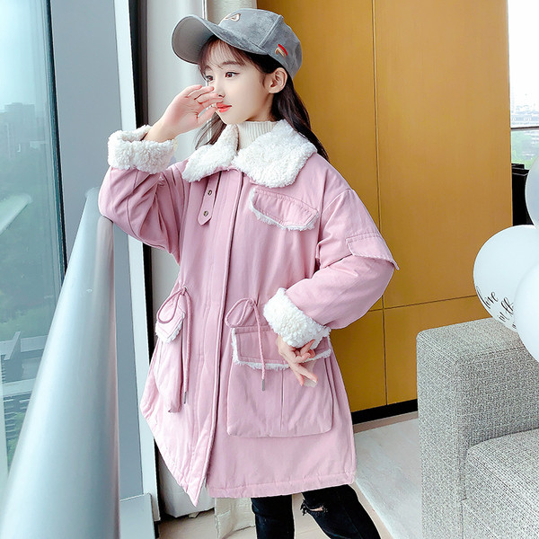 Pehme voodriga laste jope tüdrukutele - parka tüüpi