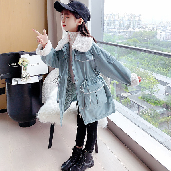 Pehme voodriga laste jope tüdrukutele - parka tüüpi