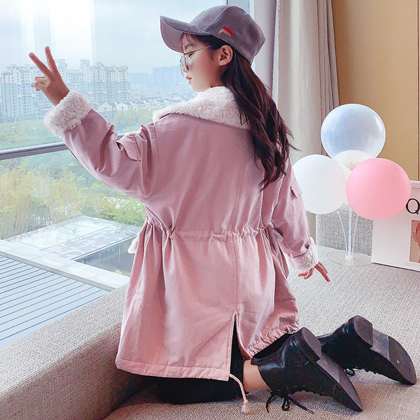 Pehme voodriga laste jope tüdrukutele - parka tüüpi