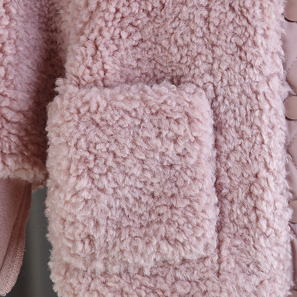 Uus mudel roosat värvi taskutega laste sulejope