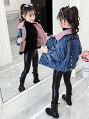 Pehme värvilise voodriga laste teksajakk