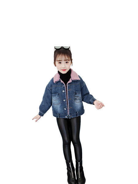 Pehme värvilise voodriga laste teksajakk