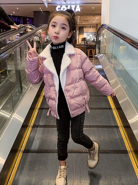 Talvine V-kaelusega ja pehme voodriga laste jope