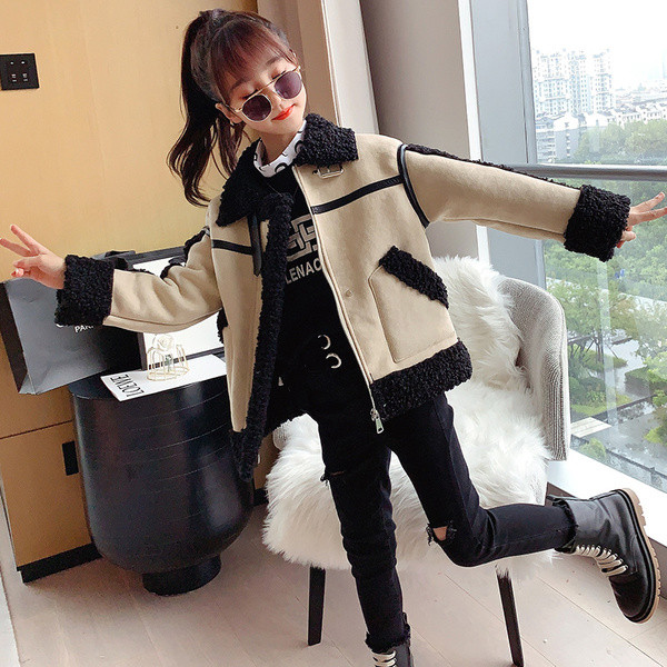 Laste talvejope tüdrukutele udusulgede ja lukuga