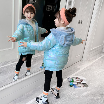 3D elemendi ja lukuga laste jope tüdrukutele