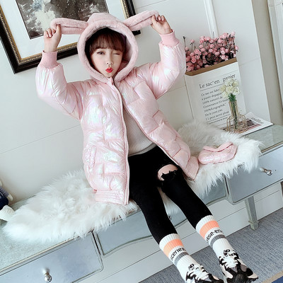 3D elemendi ja lukuga laste jope tüdrukutele