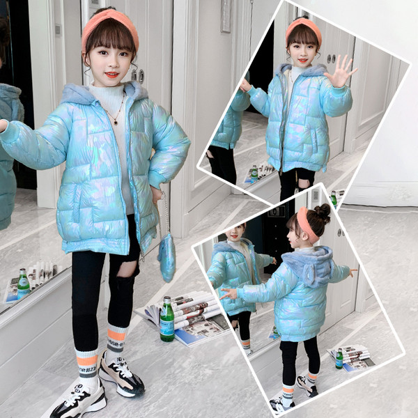 3D elemendi ja lukuga laste jope tüdrukutele