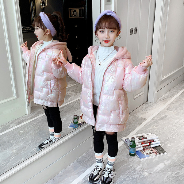 3D elemendi ja lukuga laste jope tüdrukutele