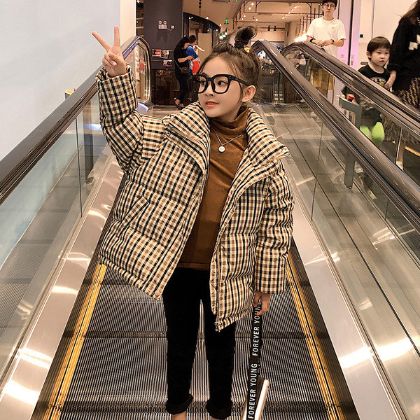 Laste ruuduline talvejope luku ja taskutega