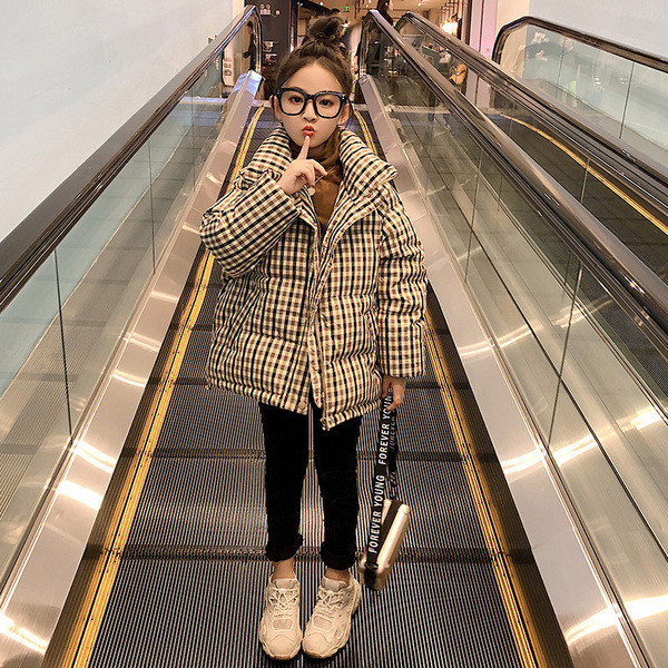 Laste ruuduline talvejope luku ja taskutega