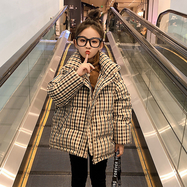 Laste ruuduline talvejope luku ja taskutega