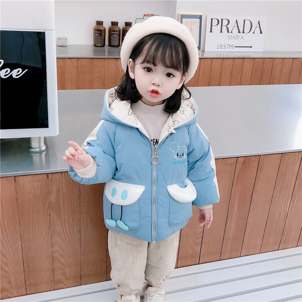 Uut mudelit kahe näoga laste talvejope tüdrukutele