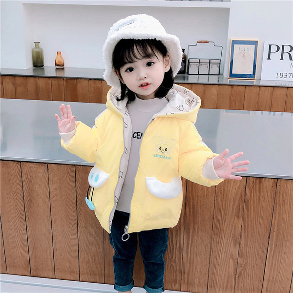 Uut mudelit kahe näoga laste talvejope tüdrukutele