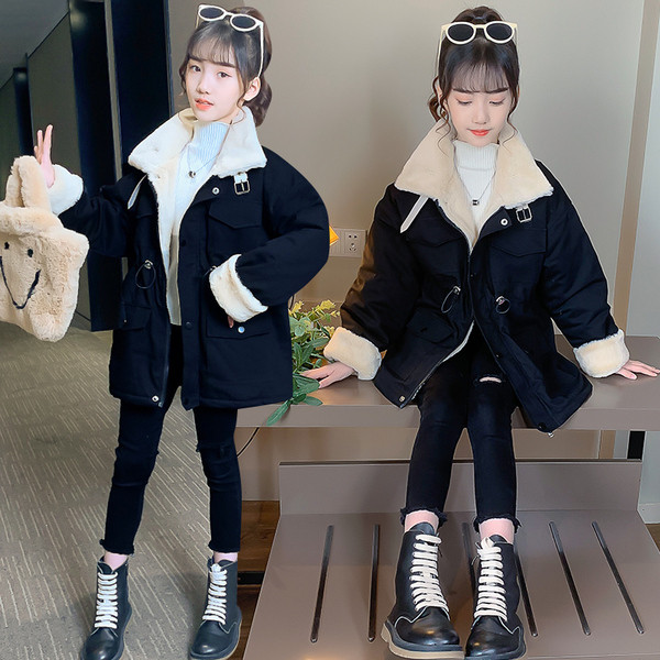 Pehme voodriga laste jope tüdrukule - parka tüüpi