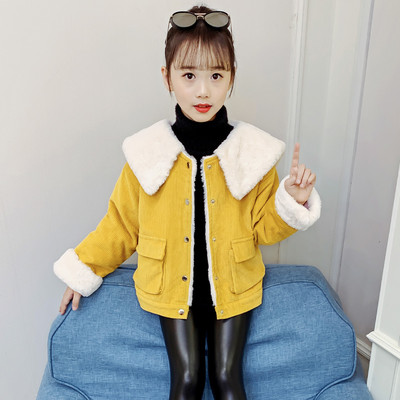 Pehme voodri ja taskutega igapäevane laste jope tüdrukutele