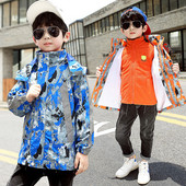 Pehme voodri ja kapuutsiga laste jope poistele