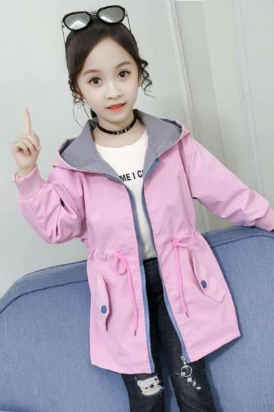 Kevad-sügis jakk vöökohal sidemetega tüdrukutele